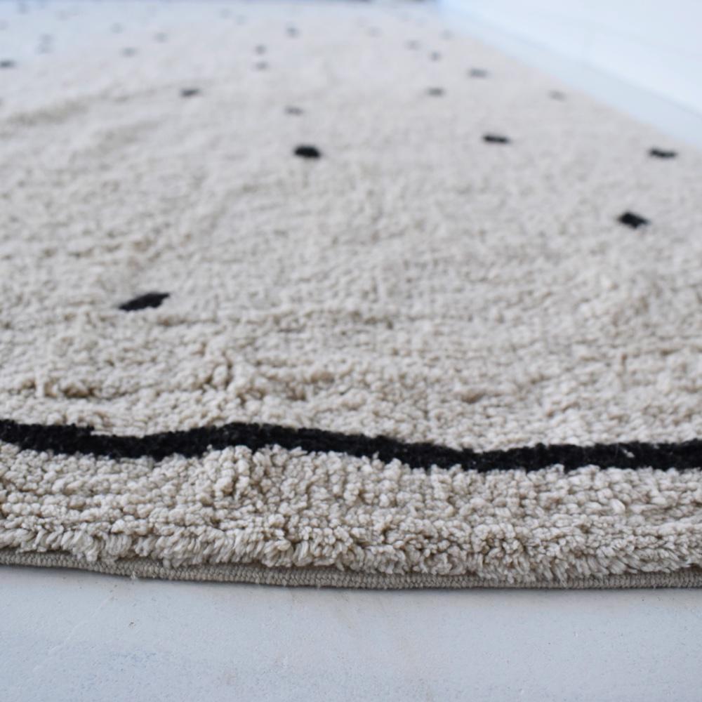 Rugs by Roo | Oh Happy Home! Cotton Berber Going Dotty Black Washable Area Rug-SHF-CBR-150GDB