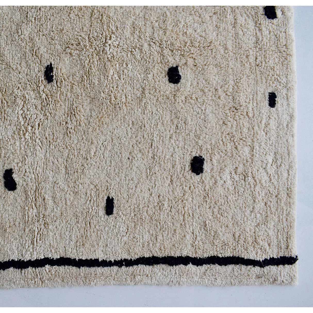 Rugs by Roo | Oh Happy Home! Cotton Berber Going Dotty Black Washable Area Rug-SHF-CBR-150GDB