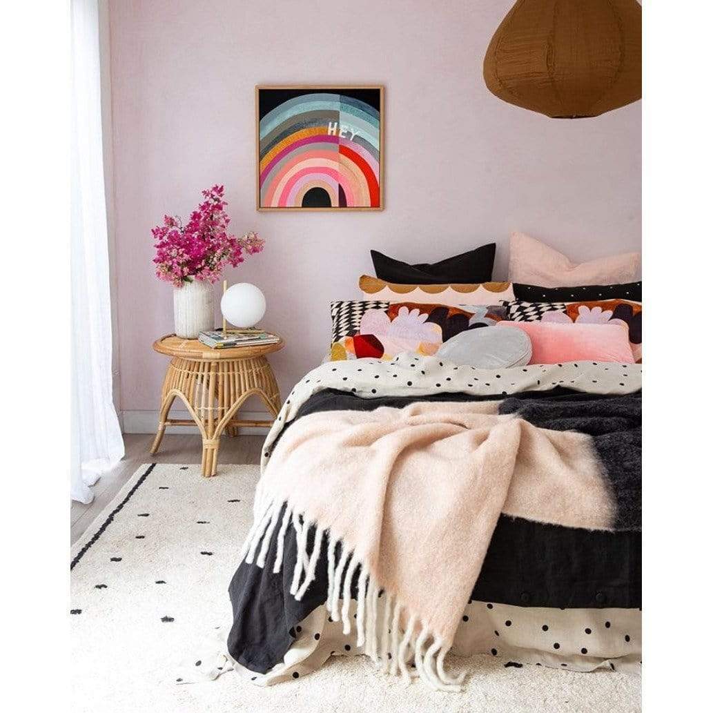 Rugs by Roo | Oh Happy Home! Cotton Berber Going Dotty Black Washable Area Rug-SHF-CBR-150GDB