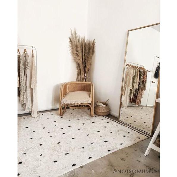 Rugs by Roo | Oh Happy Home! Cotton Berber Going Dotty Black Washable Area Rug-SHF-CBR-150GDB