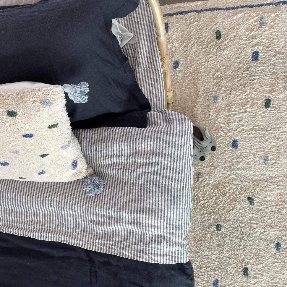 Rugs by Roo | Oh Happy Home! Cotton Berber Going Dotty Blue Washable Area Rug-SHF-CBR-150GDBLUE