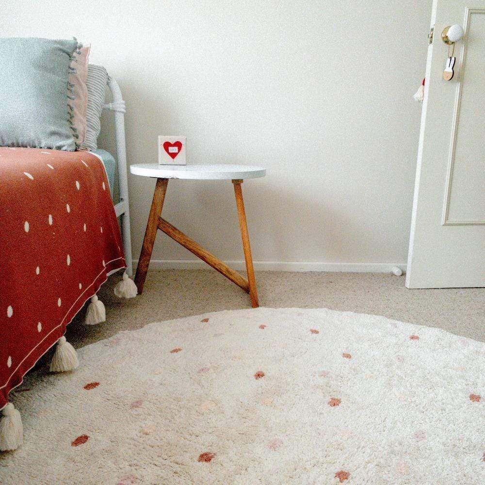 Rugs by Roo | Oh Happy Home! Cotton Berber Going Dotty Pink Round Washable Area Rug-SHR-CBR-ROUND-PINK