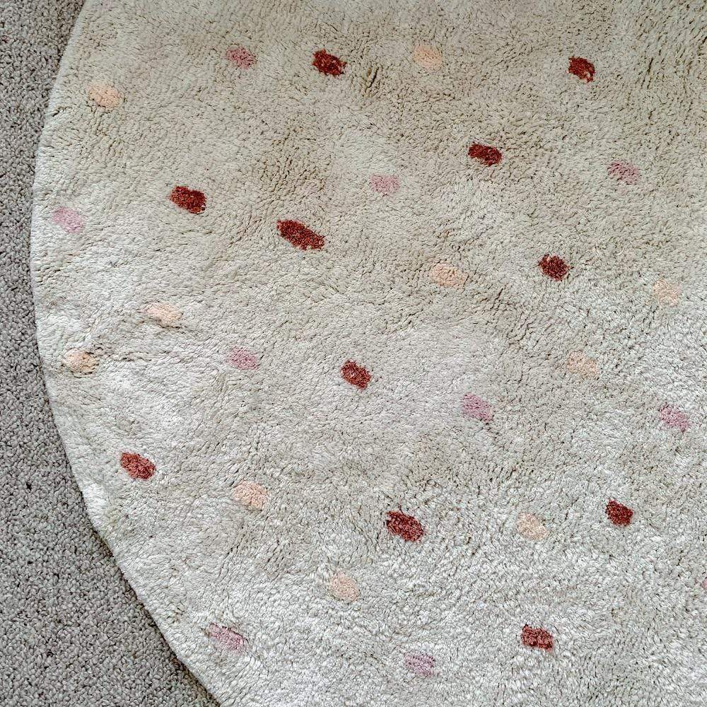 Rugs by Roo | Oh Happy Home! Cotton Berber Going Dotty Pink Round Washable Area Rug-SHR-CBR-ROUND-PINK