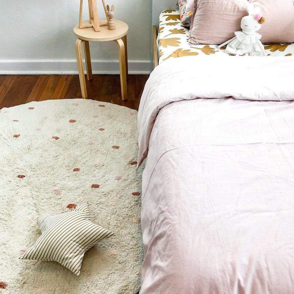 Rugs by Roo | Oh Happy Home! Cotton Berber Going Dotty Pink Round Washable Area Rug-SHR-CBR-ROUND-PINK