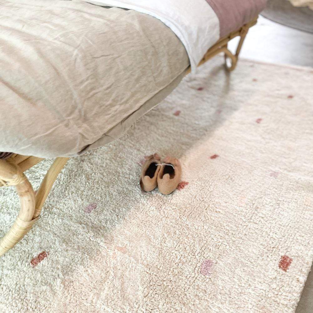 Rugs by Roo | Oh Happy Home! Cotton Berber Going Dotty Pink Washable Area Rug-