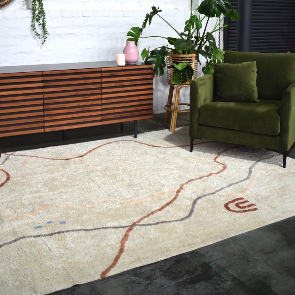 Rugs by Roo | Oh Happy Home! Cotton Berber Nomad Natural Washable Area Rug-