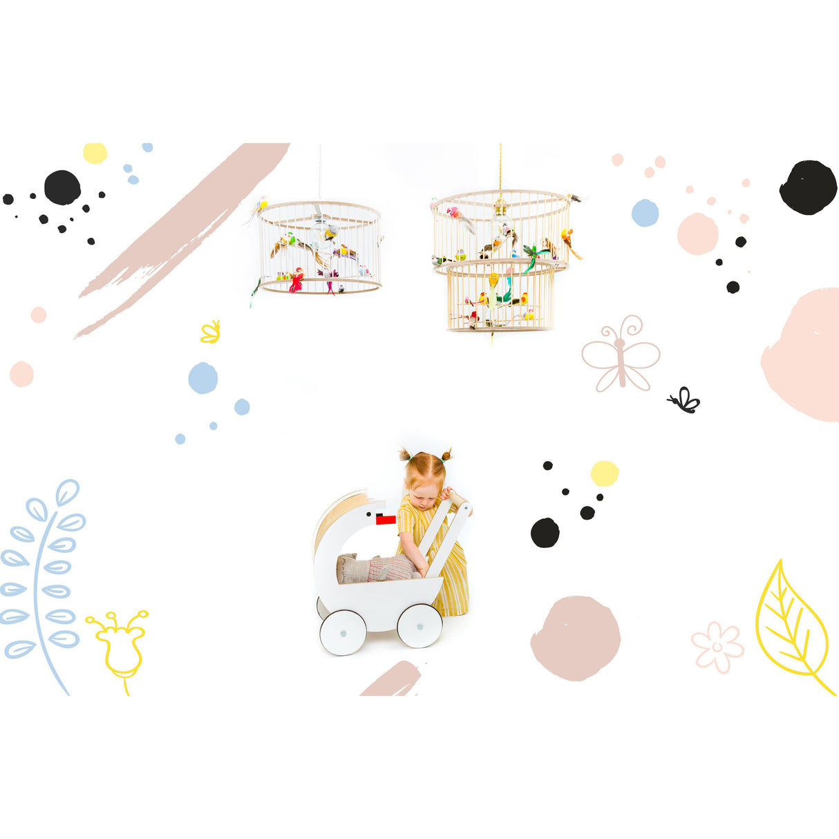 Rugs by Roo | Lakaluk Wooden Swan Doll's Pram-1116