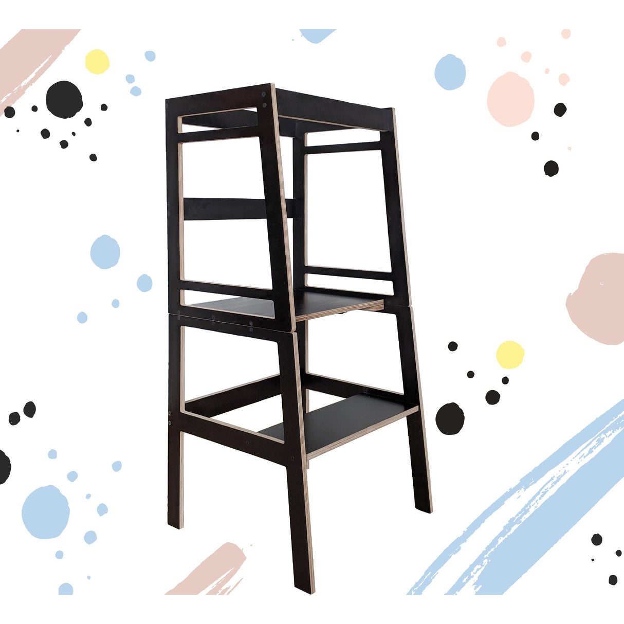 Rugs by Roo | Lakaluk Wooden Flush Multi-Function Kids Chair Table Learning Tower-1124 Grey