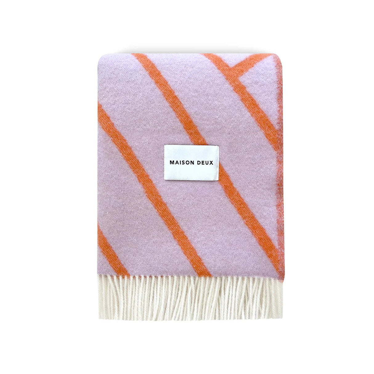 Maison Deux Lines Lilac Orange Blanket
