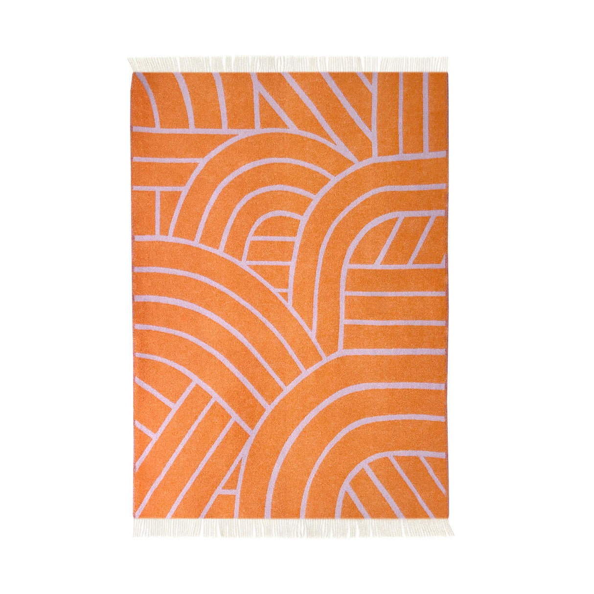 Maison Deux Lines Lilac Orange Blanket