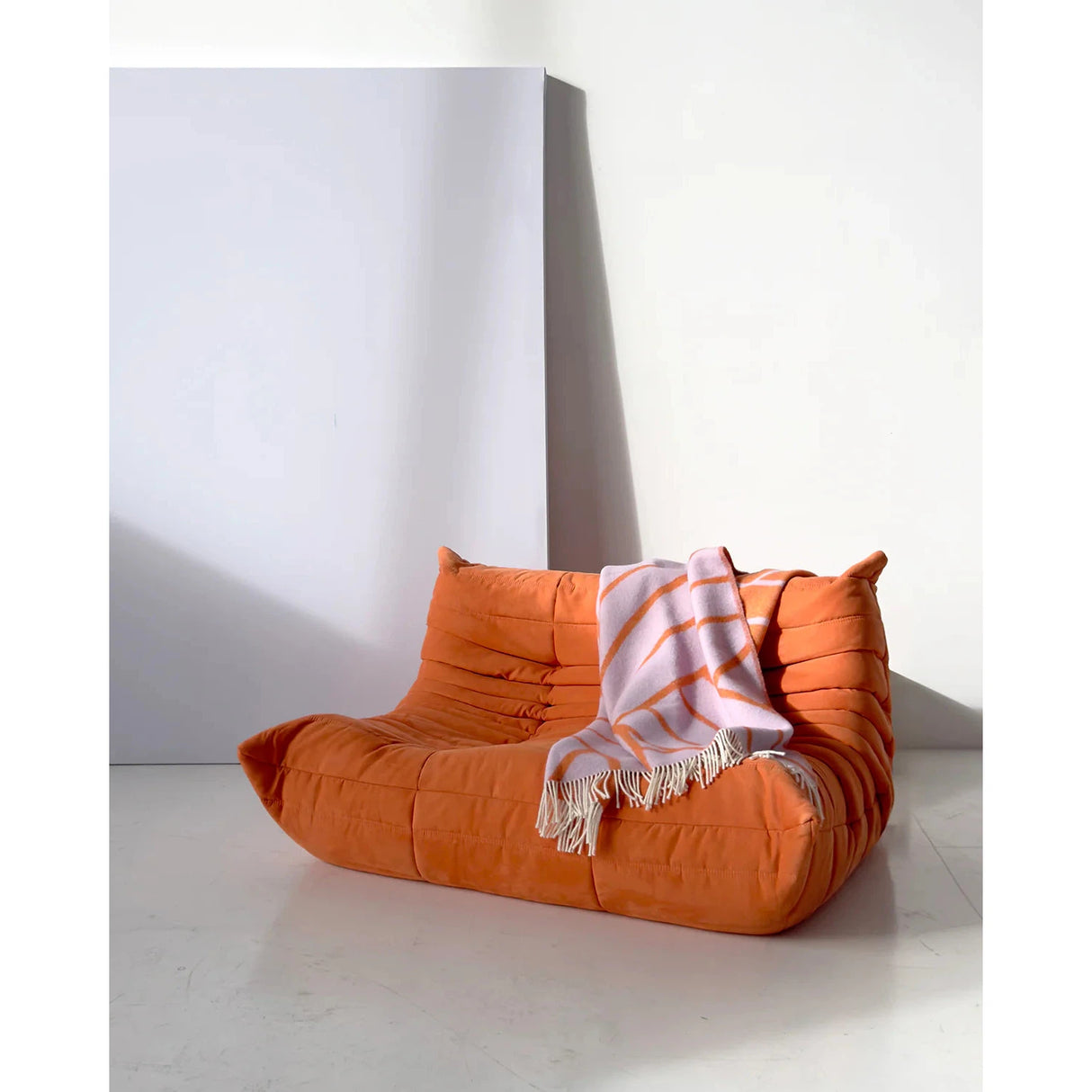 Maison Deux Lines Lilac Orange Blanket