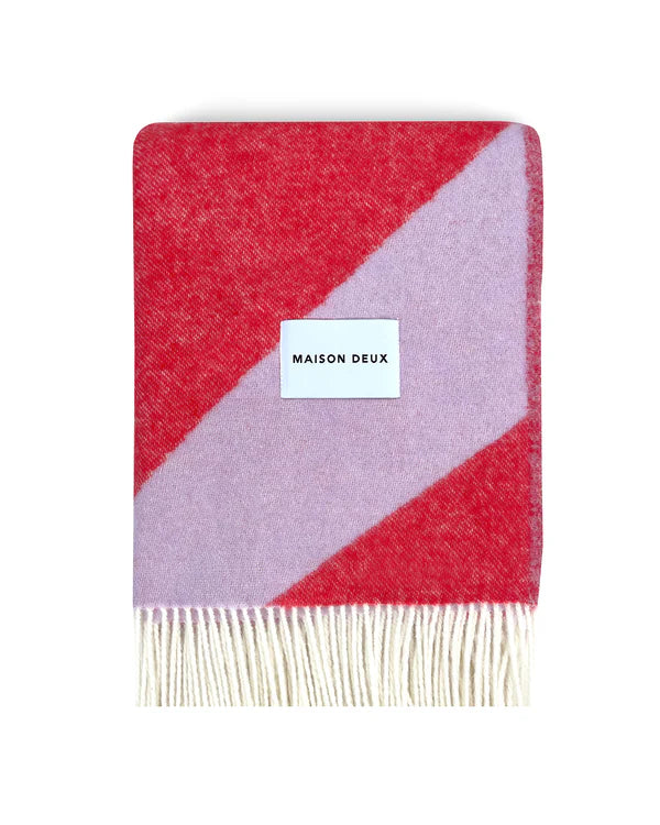Maison Deux Swirl Lilac Scarlet Blanket