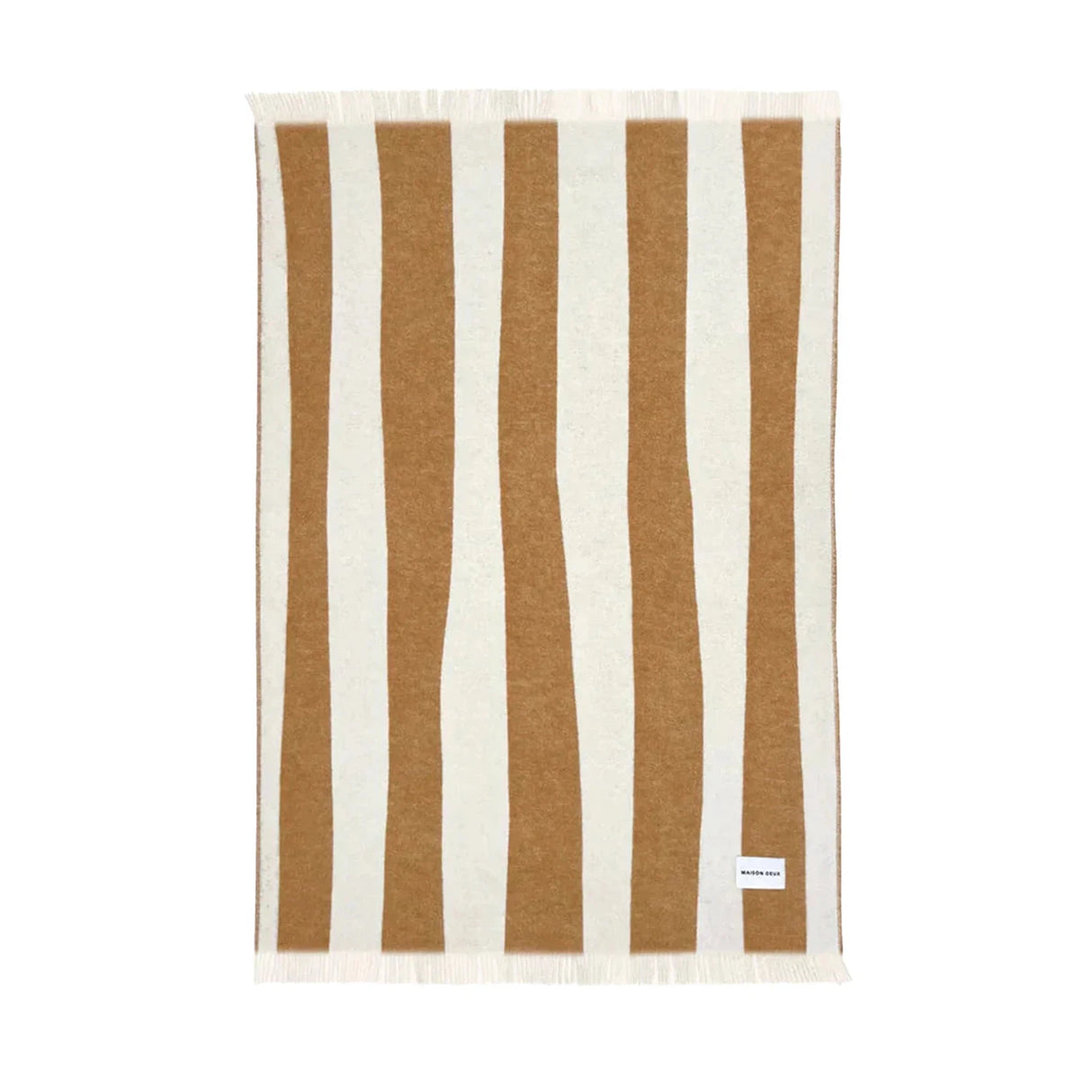 Maison Deux Rough Stripe Brown Blanket