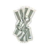 Maison Deux Rough Stripe Green Blanket