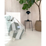 Maison Deux Rough Stripe Green Blanket