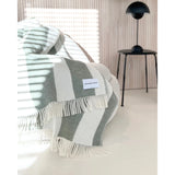 Maison Deux Rough Stripe Green Blanket
