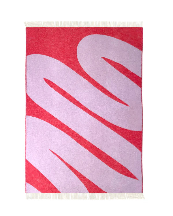 Maison Deux Swirl Lilac Scarlet Blanket