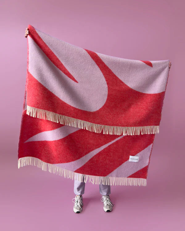 Maison Deux Swirl Lilac Scarlet Blanket