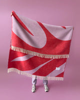 Maison Deux Swirl Lilac Scarlet Blanket