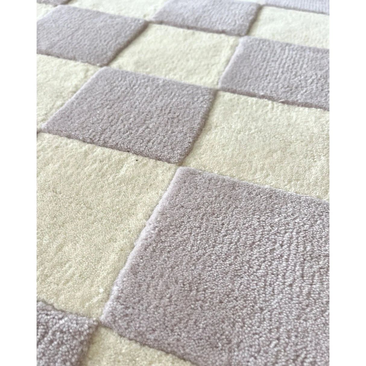 Maison Deux Checkerboard Lilac Area Rug