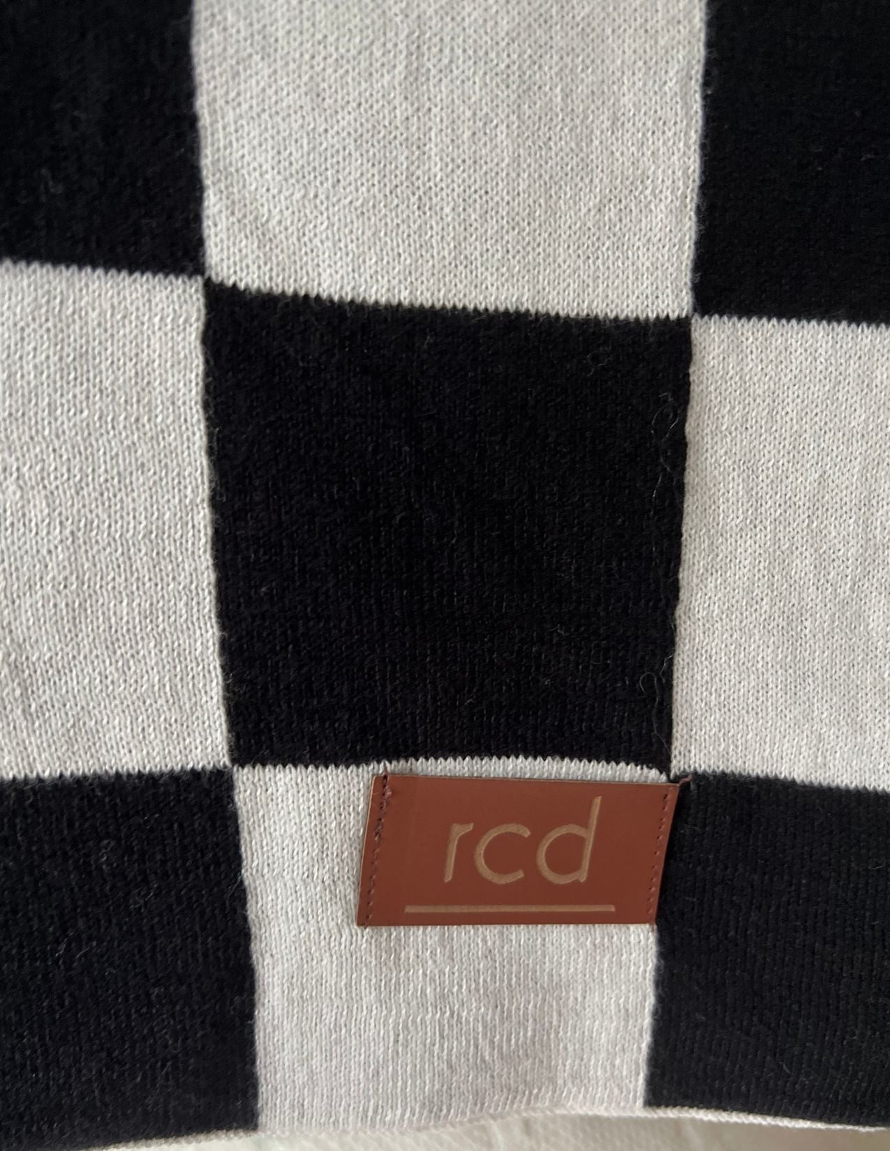 RCD Monochrome Checkered Black and White Throw Blanket