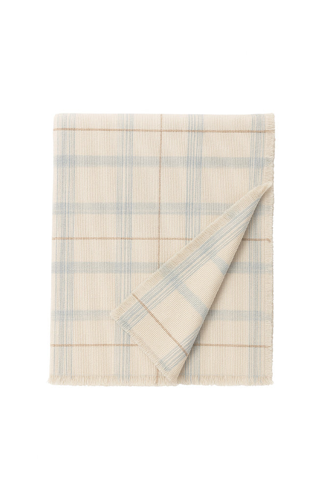 Tartan Blue Sage Kids Handloom Bed Throw