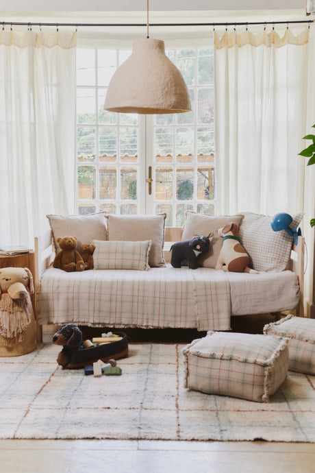 Tartan Blue Sage Kids Handloom Bed Throw