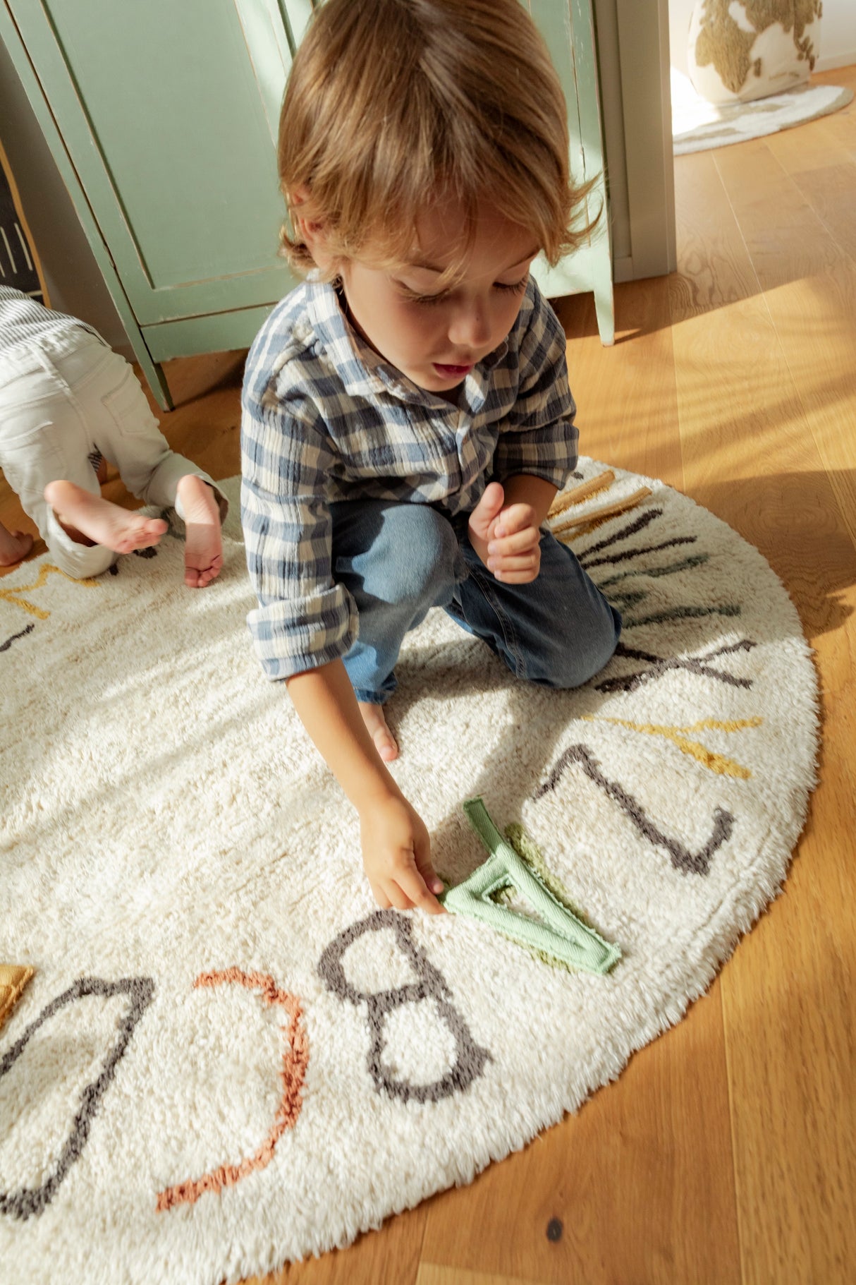 Round ABC Color and Letters Area Rug