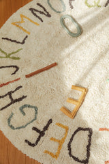 Round ABC Color and Letters Area Rug