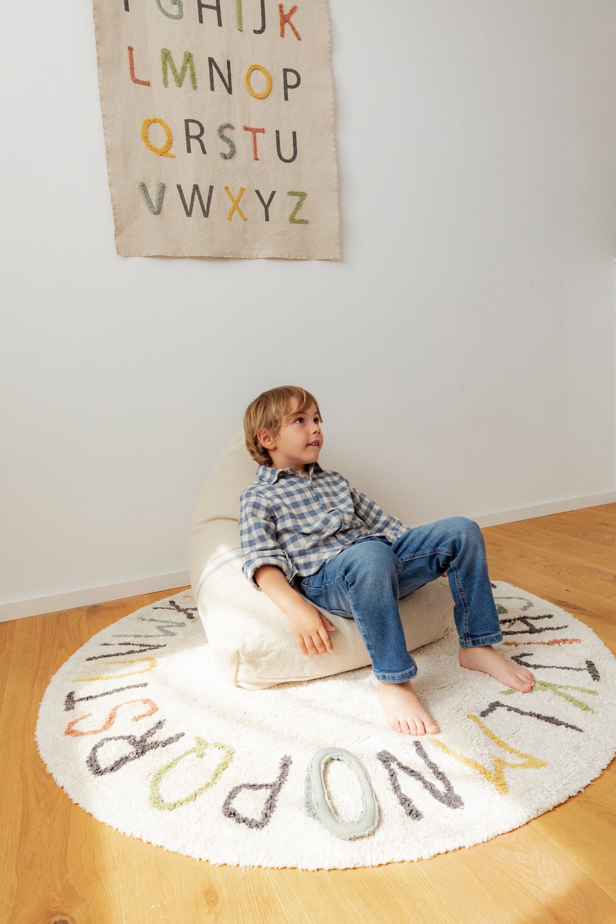 Round ABC Color and Letters Area Rug