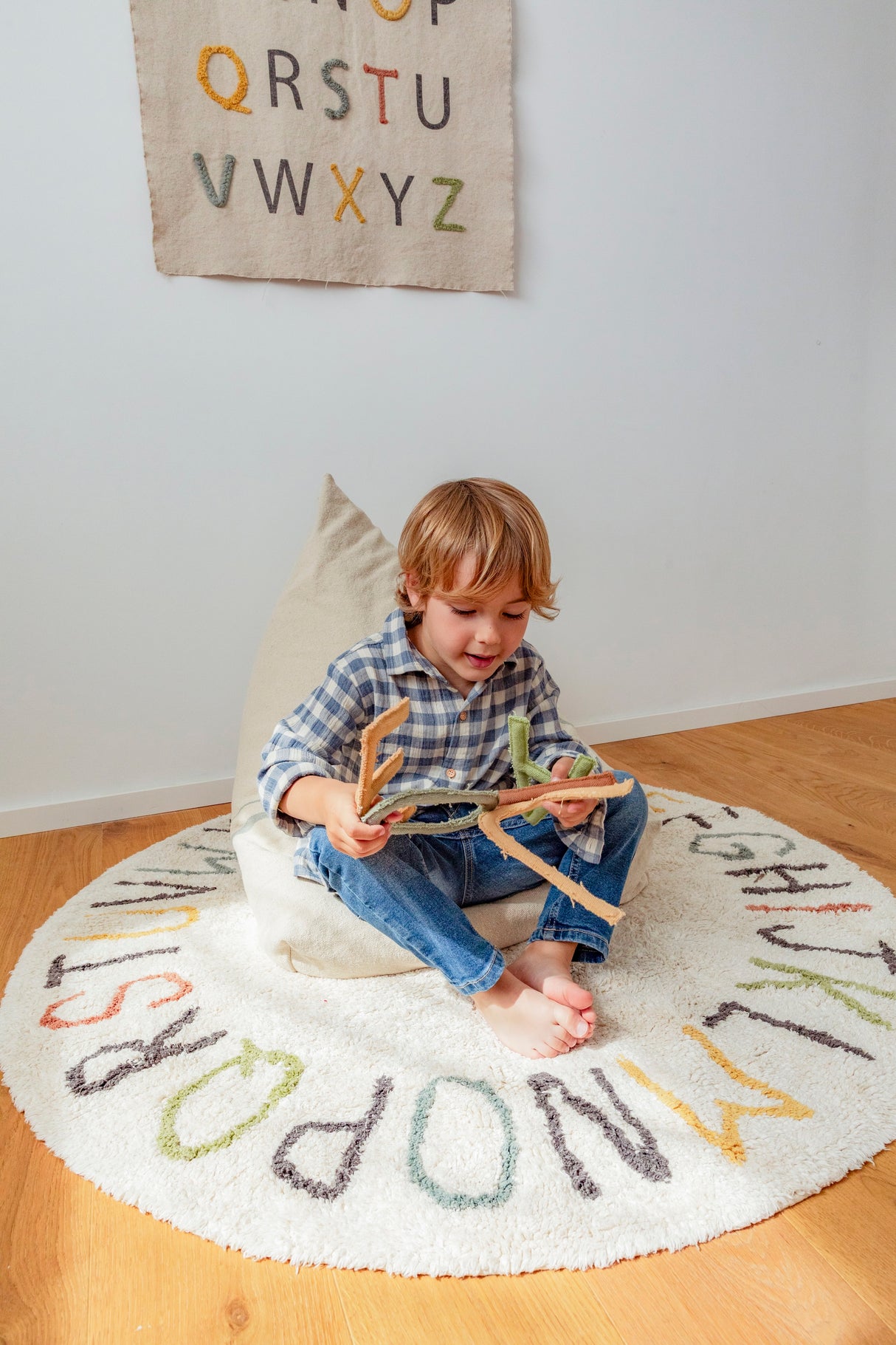 Round ABC Color and Letters Area Rug