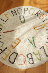 Round ABC Color and Letters Area Rug