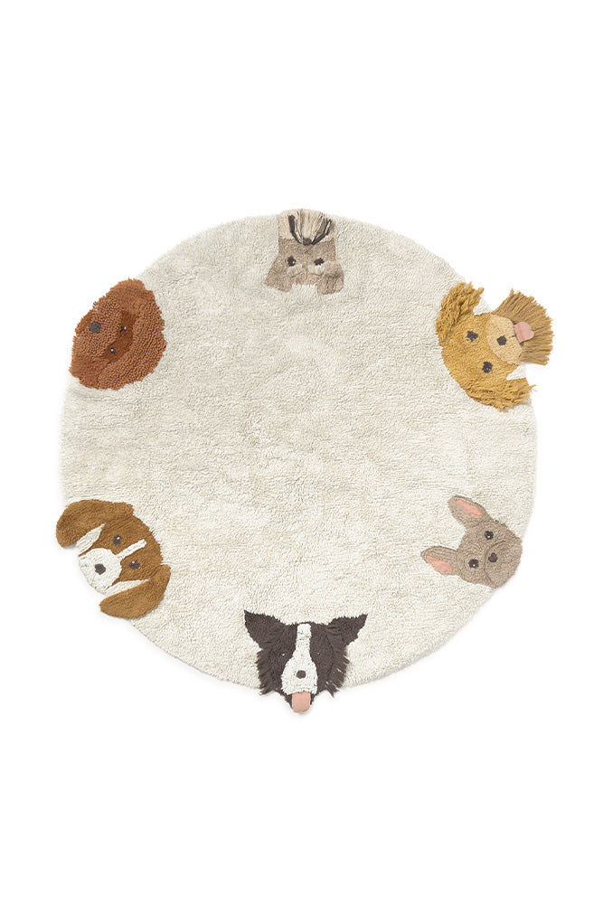 Wouf Wouf Dogs Washable Area Rug