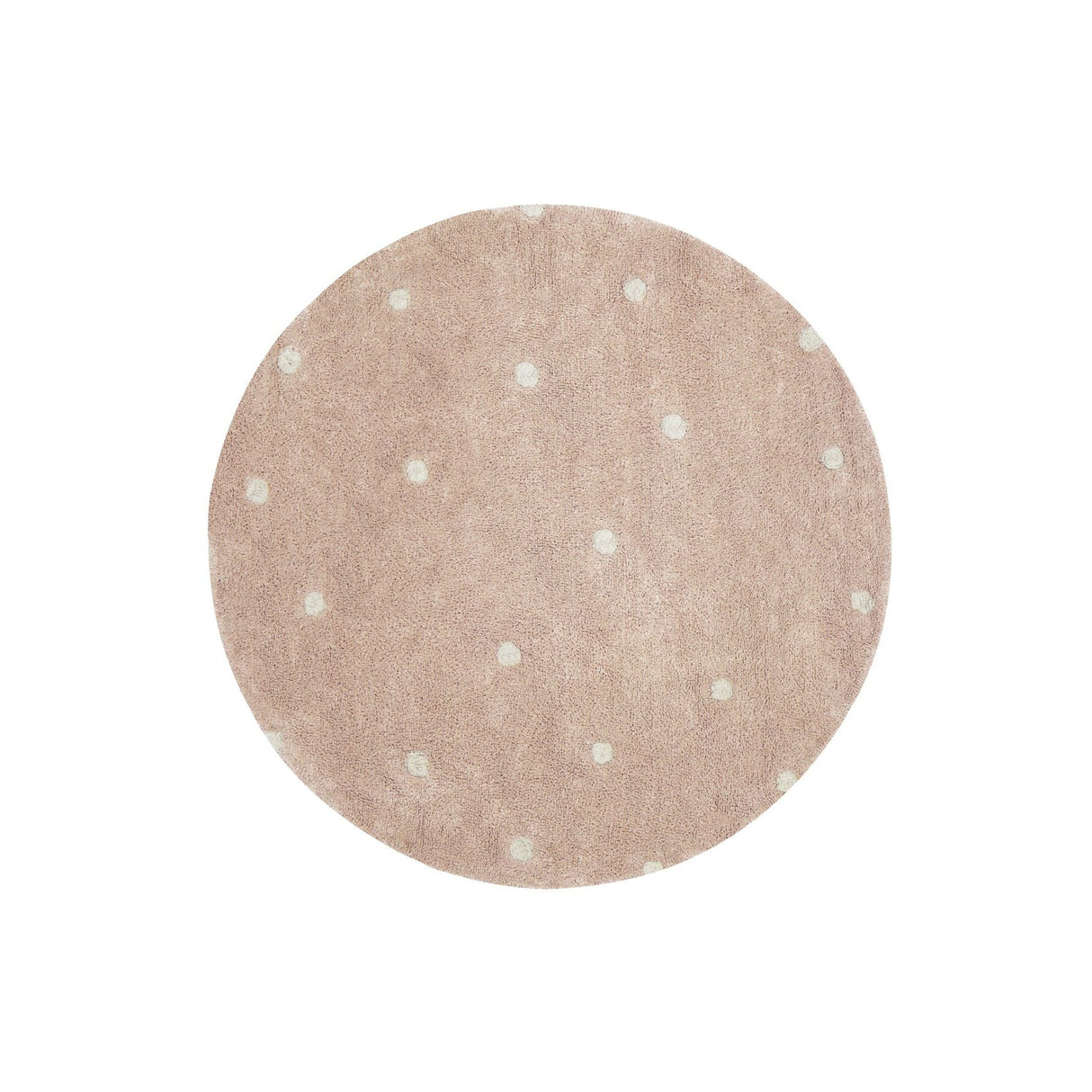 Round Dot Rose Washable Rug