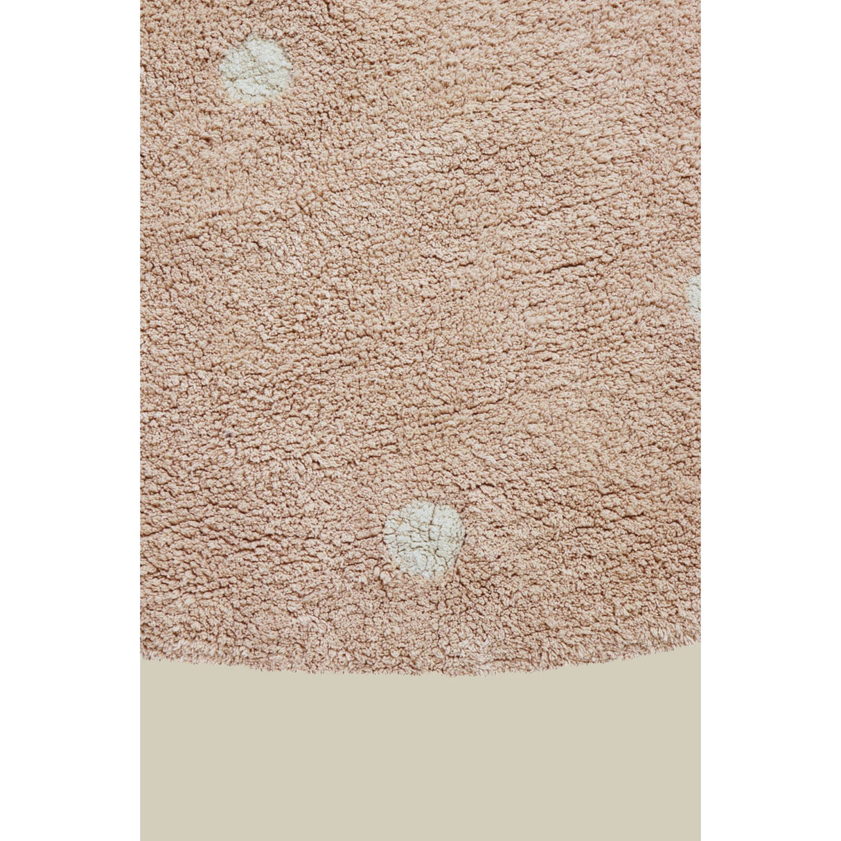 Round Dot Rose Washable Rug