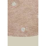 Round Dot Rose Washable Rug