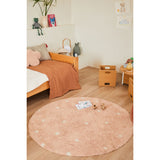 Round Dot Rose Washable Rug