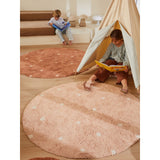 Round Dot Rose Washable Rug