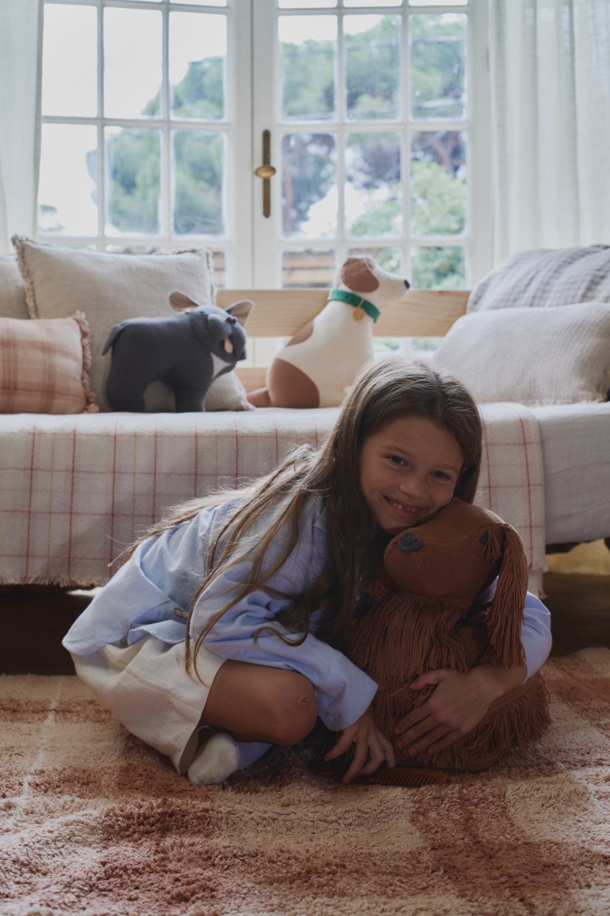 Tartan Rose Washable Area Rug