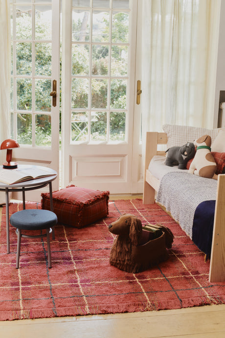 Tartan Vintage Red Washable Area Rug