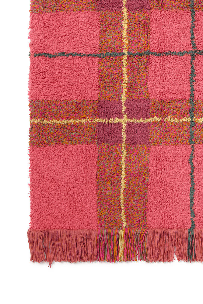 Tartan Vintage Red Washable Area Rug