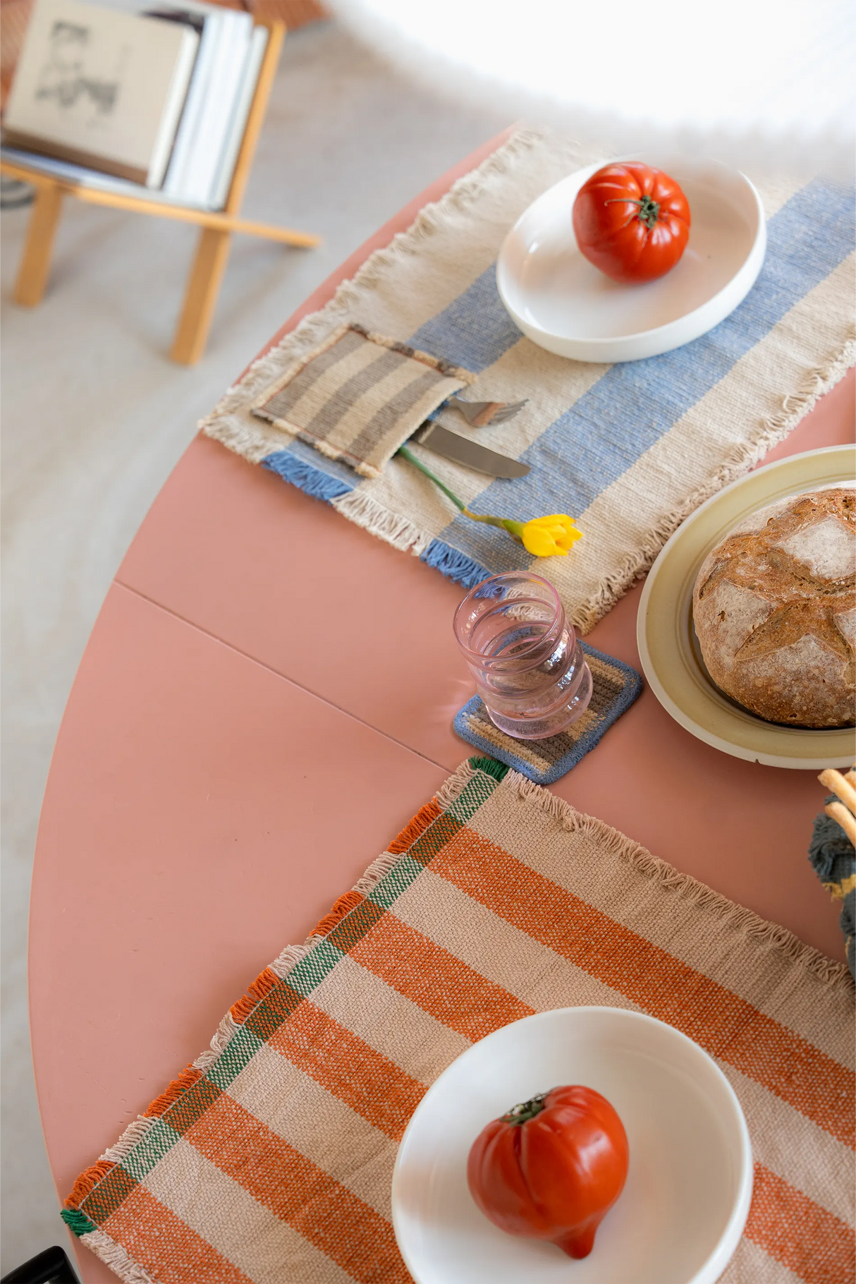 Pocket Blue Handloom Placemats (Set of 2)