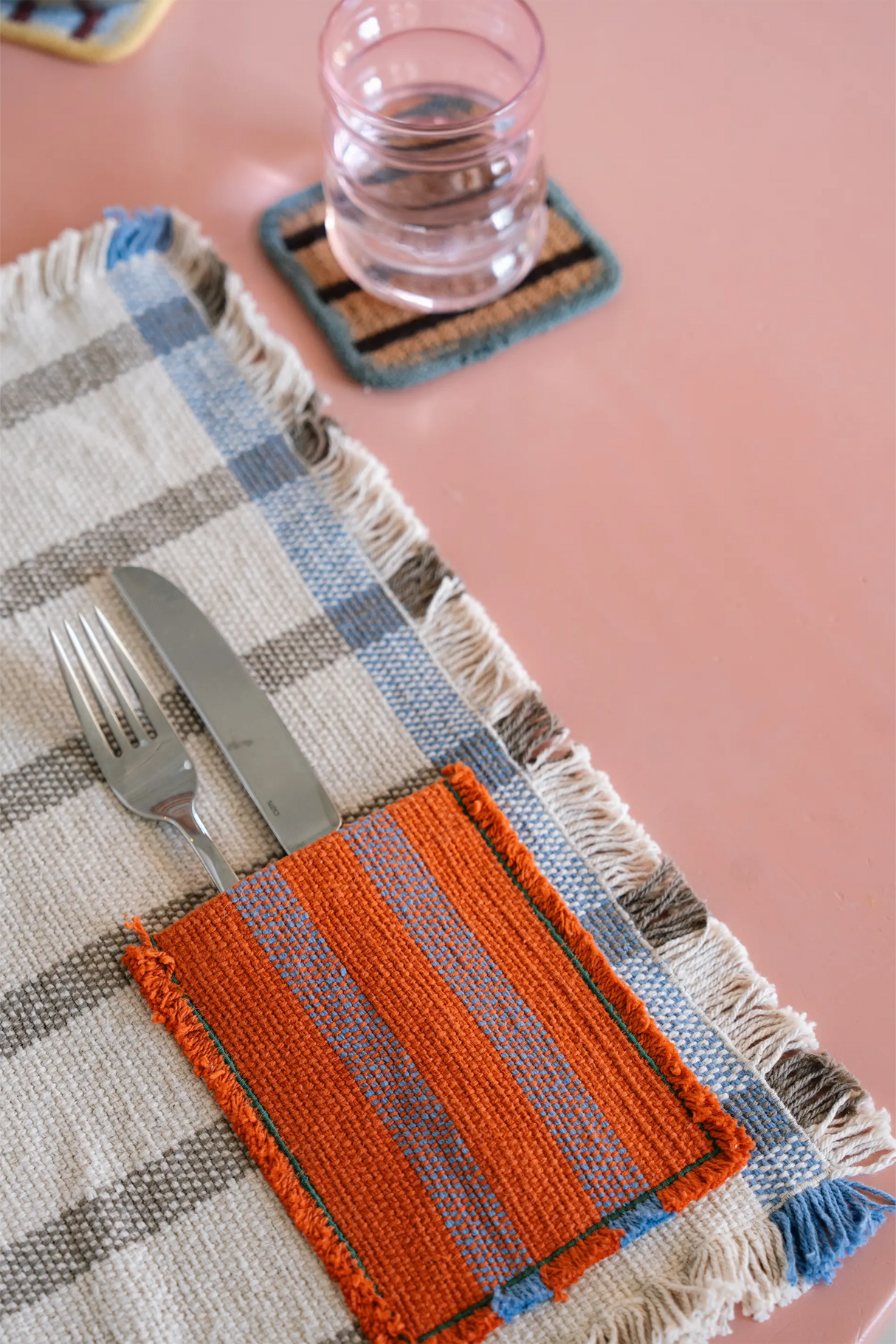 Pocket Soil Brown Handloom Placemats (Set of 2)