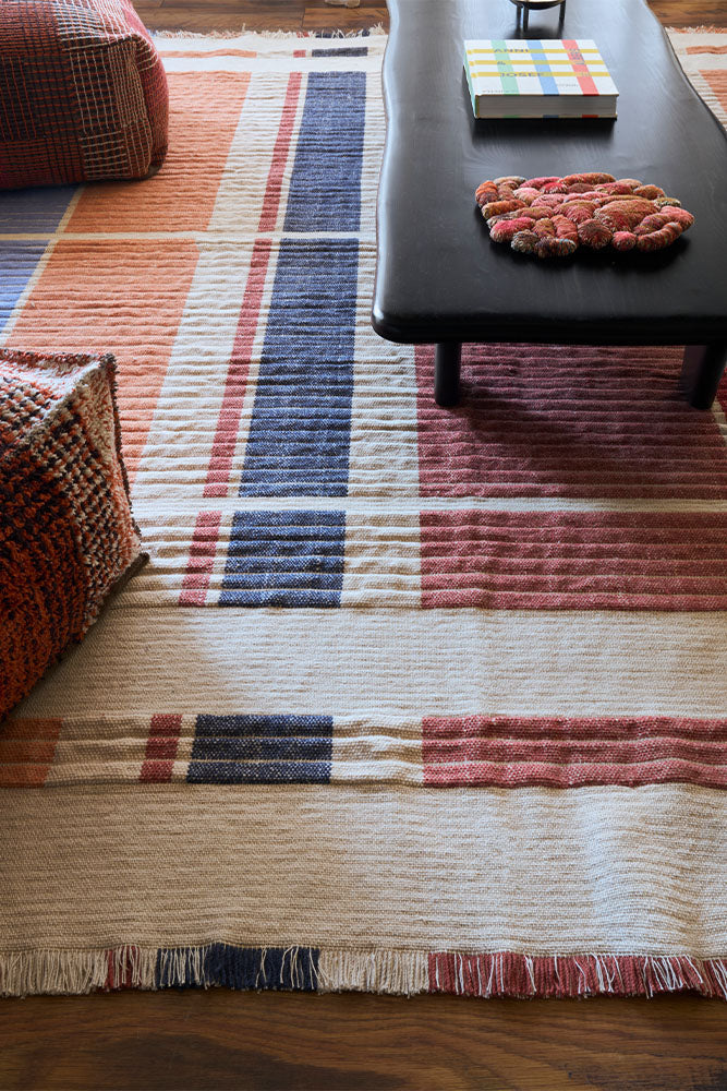 Handloom Rug Columns Multi Color - Rugs by Roo