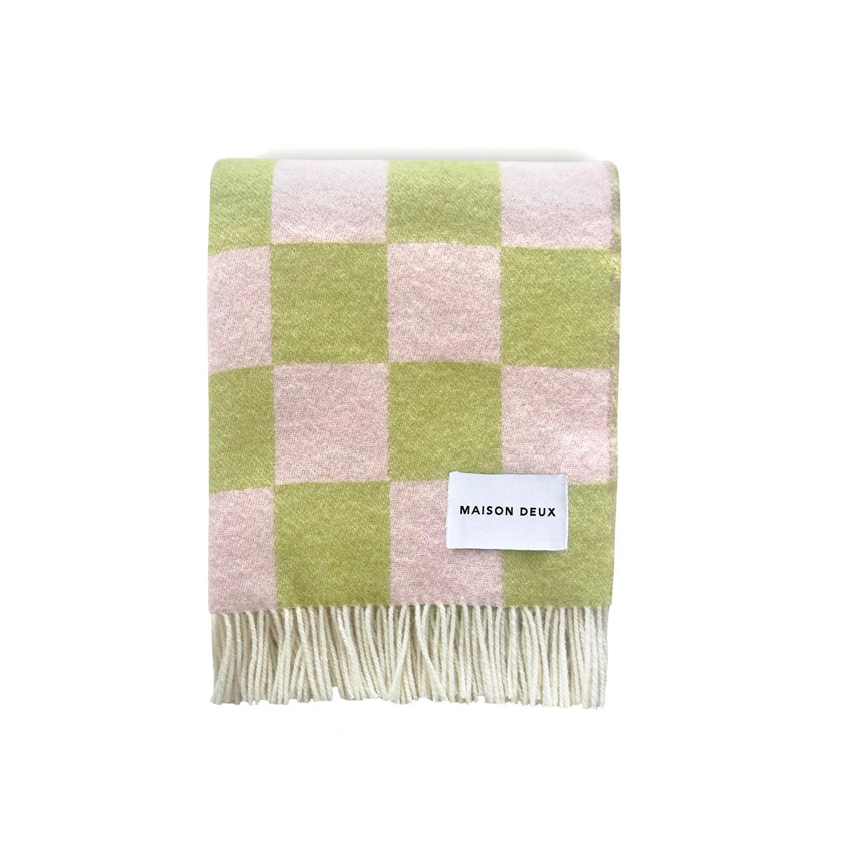 Rugs by Roo | Kiwi Pink Checkerboard Wool Blanket