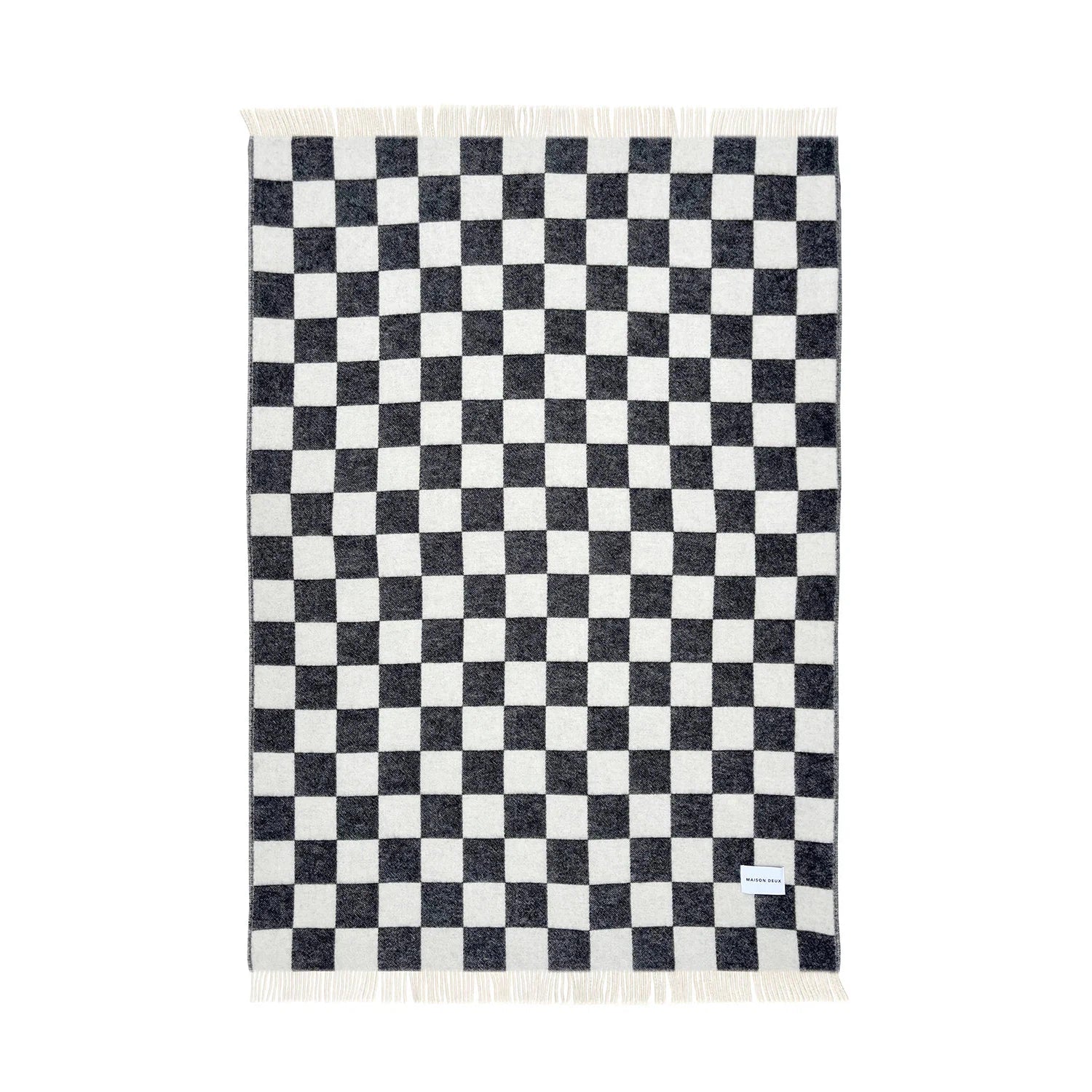 Maison Deux Checkerboard Black White Blanket