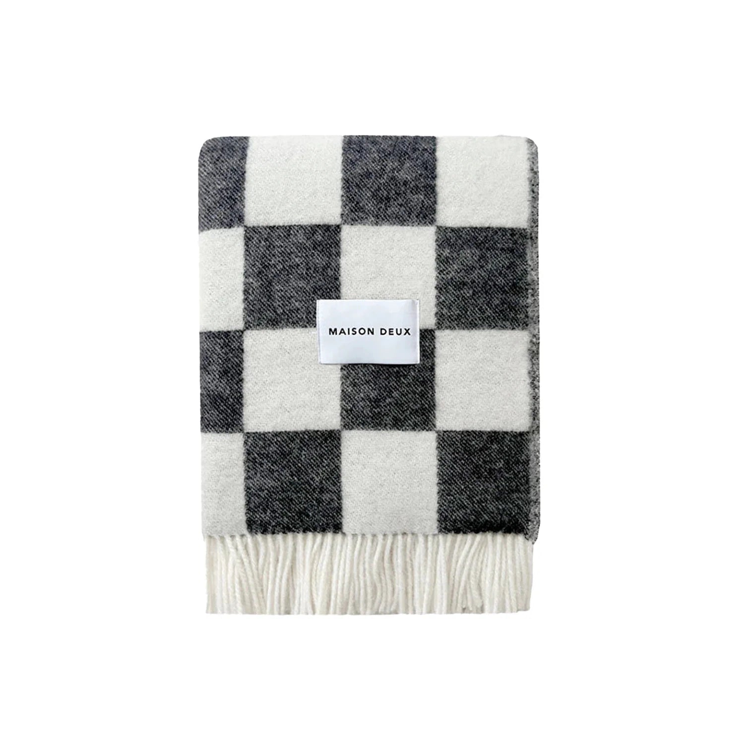 Maison Deux Checkerboard Black White Blanket