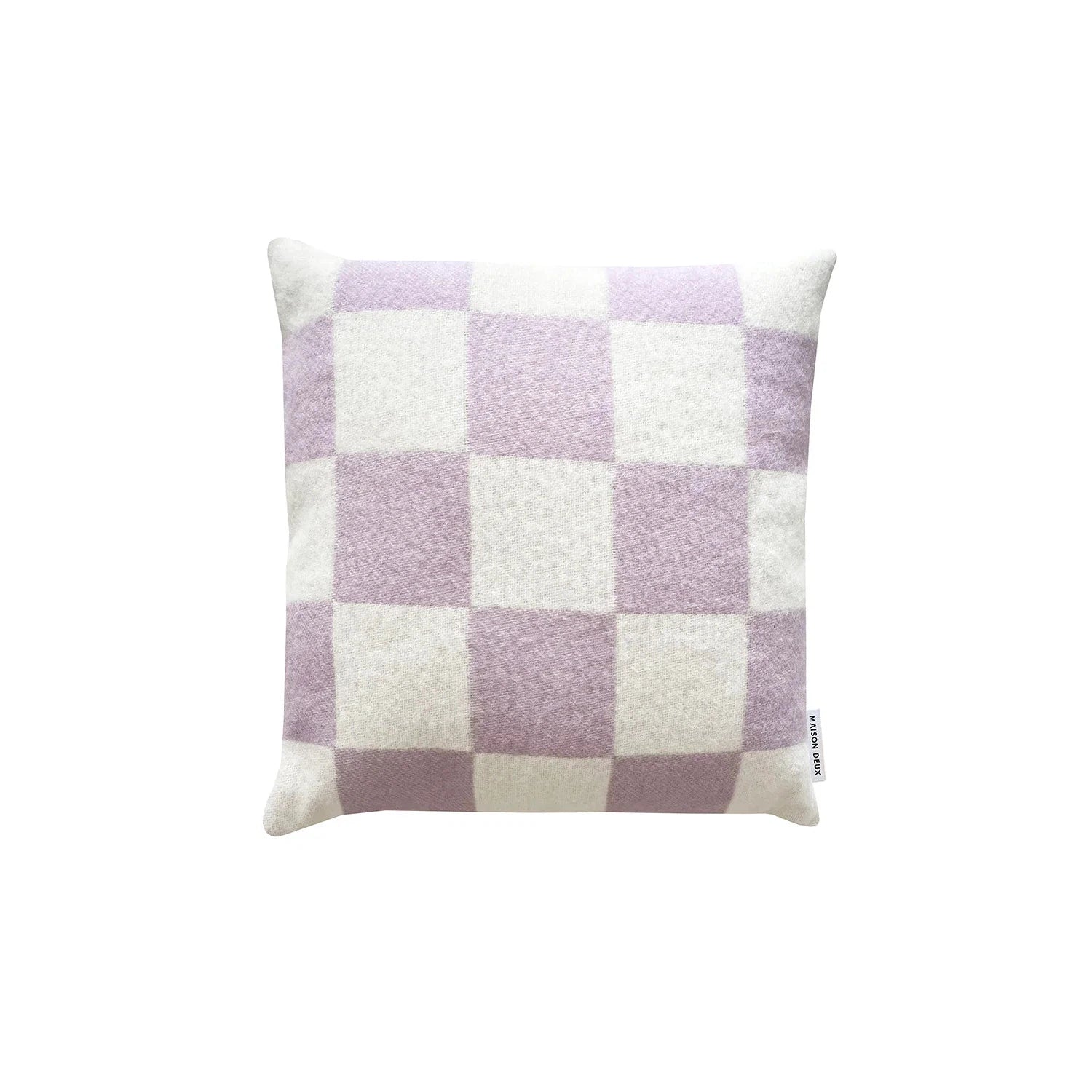 Maison Deux Checkerboard Lilac White Cushion