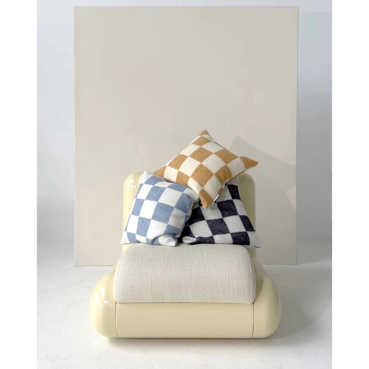 Maison Deux Checkerboard Black White Cushion