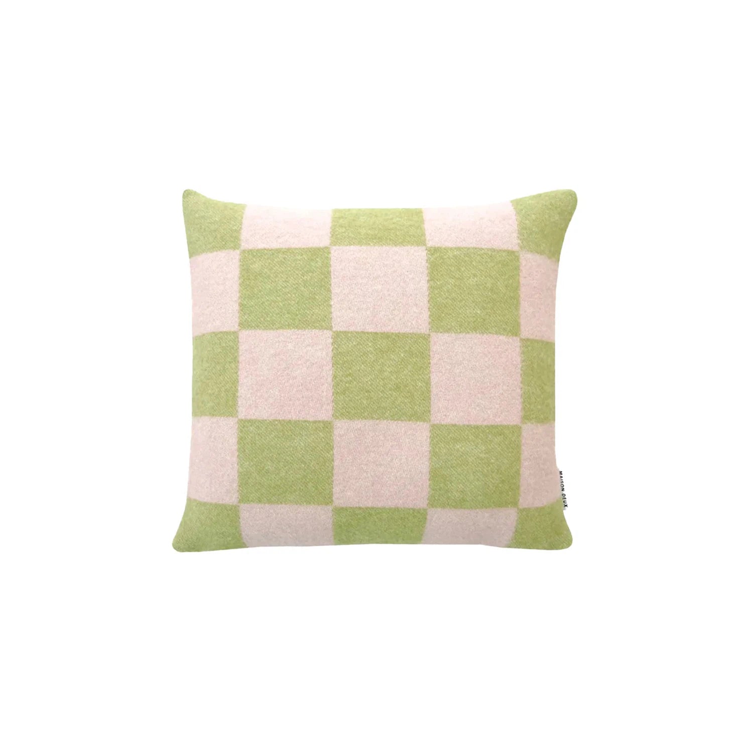 Maison Deux Checkerboard Kiwi Pink Cushion